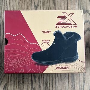 ZeroXposur Black Faux Fur Suede Boots